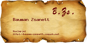 Bauman Zsanett névjegykártya